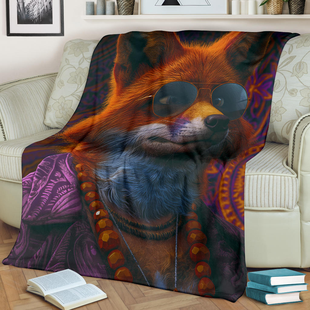 Jackal animal Blanket, Trippy Psychedelics Jackal animal Fleece Blanket, Jackal animal Throw Blanket, Jackal animal Gifts