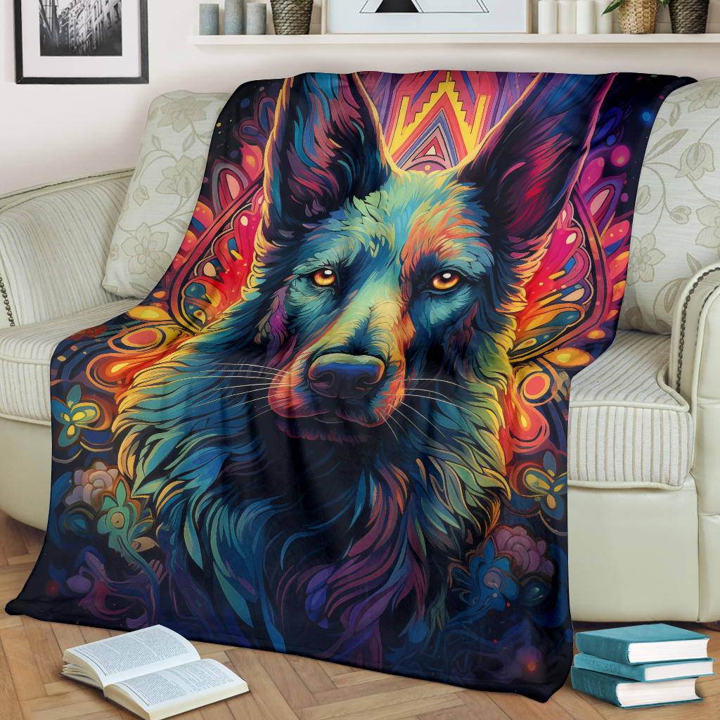 Border Collie Blanket, Border Collie Trippy Psychedelics Blanket, Border Collie Gifts, Border Collie Throw Blanket