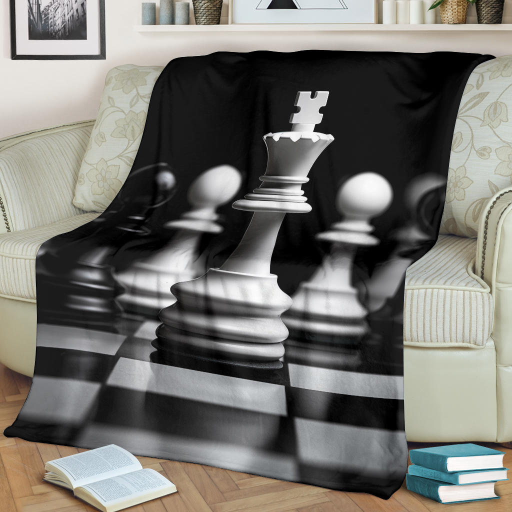 Chess Blanket, Chess Fleece Blanket, Chess Gifts, Chess Neuveau art, Chess Custom Name, Chess Throw Blanket