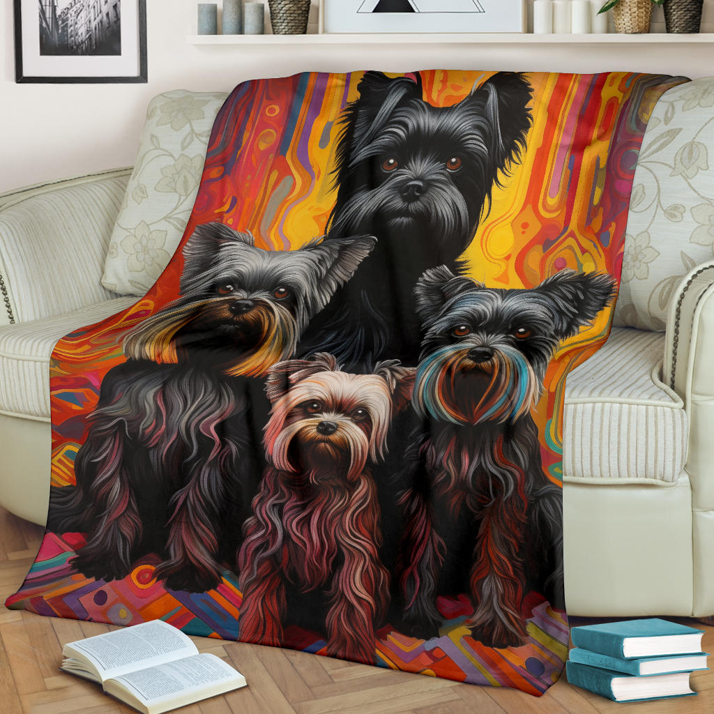 Affenpinscher Blanket, Trippy Psychedelics Affenpinscher Fleece Blanket, Affenpinscher Throw Blanket, Affenpinscher Gifts