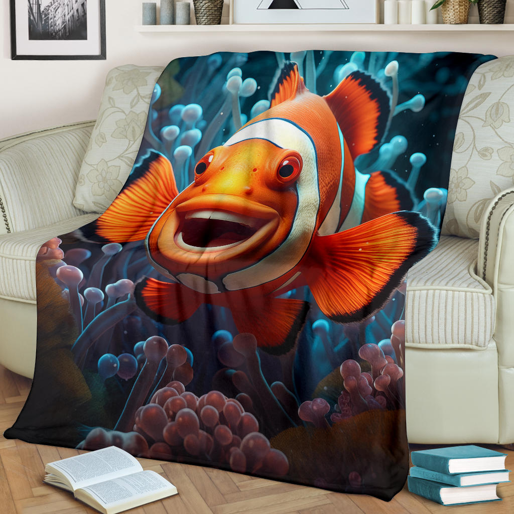 Clownfish Blanket, Clownfish Throw Blanket, Clownfish Gifts