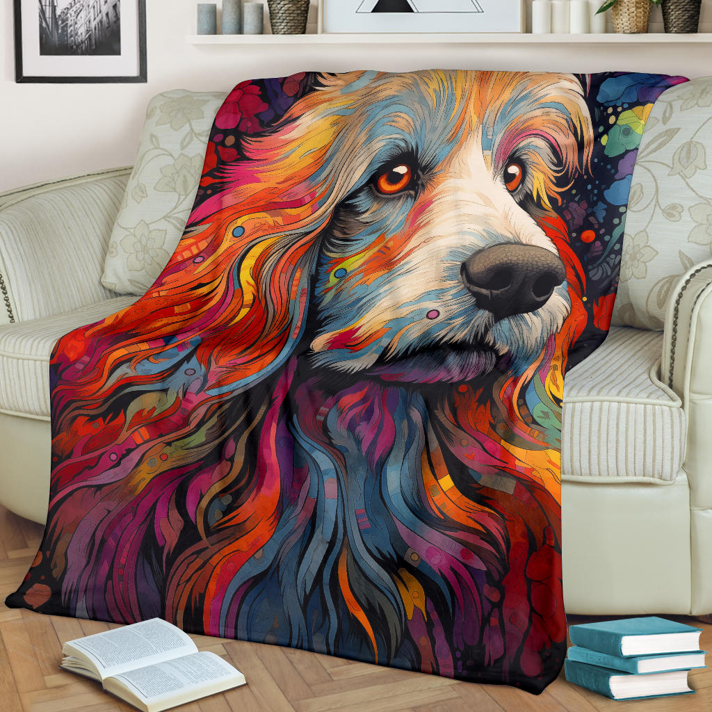 Petit Basset Griffon Vendeen Blanket, Trippy Psychedelics Petit Basset Griffon Vendeen Fleece Blanket, Petit Basset Griffon Vendeen Throw Blanket, Petit Basset Griffon Vendeen Gifts