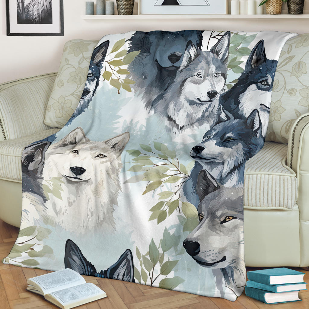 Wolf Faces Blanket