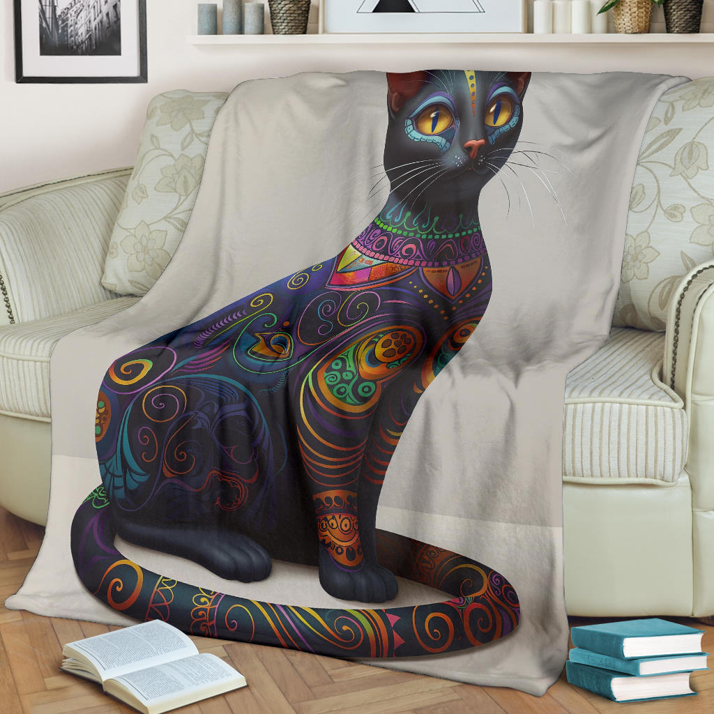 Korat cat Blanket, Trippy Psychedelics Korat cat Fleece Blanket, Korat cat Throw Blanket, Korat cat Gifts