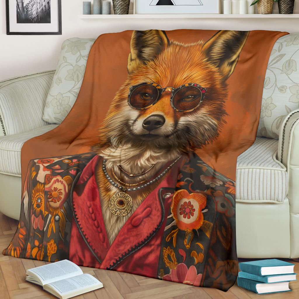 Jackal animal Blanket, Trippy Psychedelics Jackal animal Fleece Blanket, Jackal animal Throw Blanket, Jackal animal Gifts