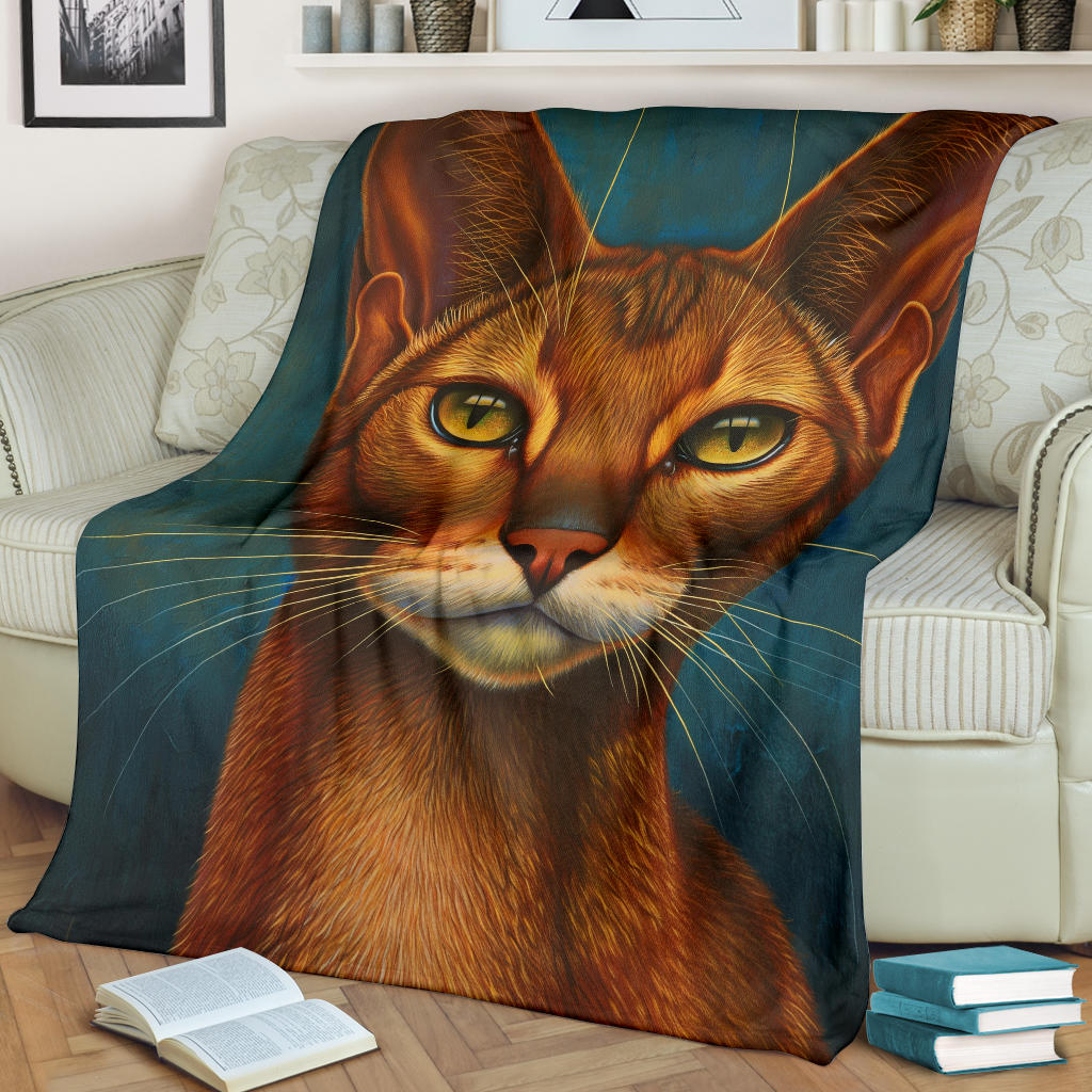 Abyssinian cat Blanket, Trippy Psychedelics Abyssinian cat Fleece Blanket, Abyssinian cat Throw Blanket, Abyssinian cat Gifts