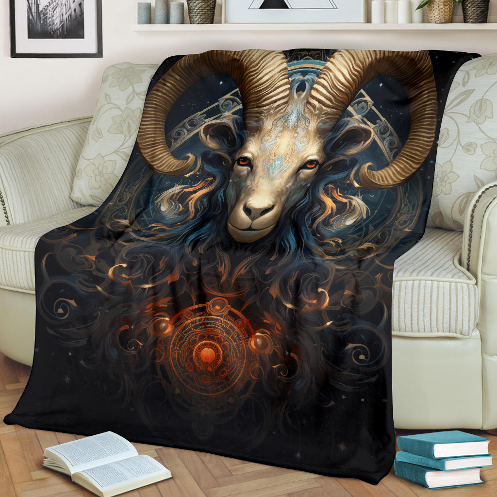 Aries Zodiac Blanket, Ram Zodiac Sign, Aries Gifts, Aries Throw Blanket, Ram Zodiac Gifts