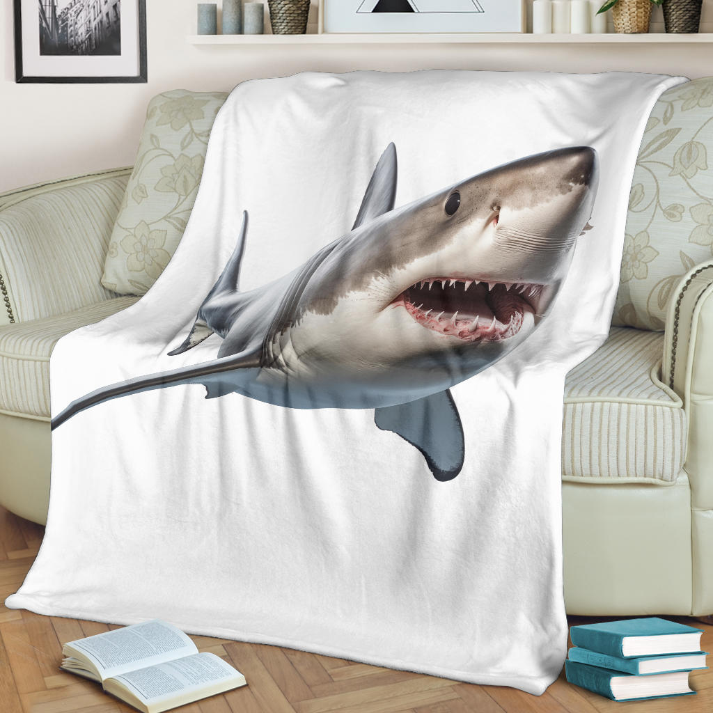 Great White Shark Blanket, Shark Throw Blanket, Shark Fleece Blanket, Shark Gifts, Custom Shark Blanket