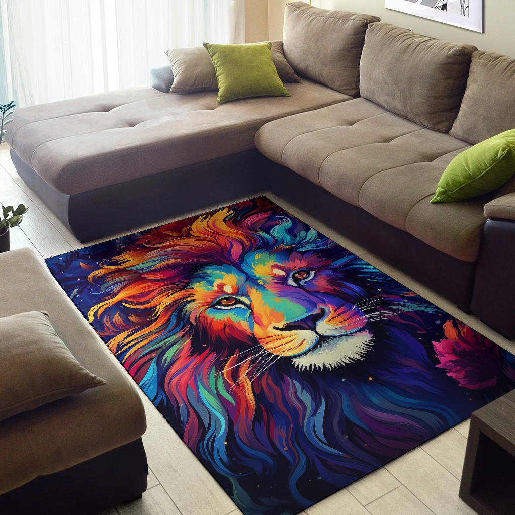 Lion rug, Lion Trippy Rug, Lion Gifts, Lion Decor