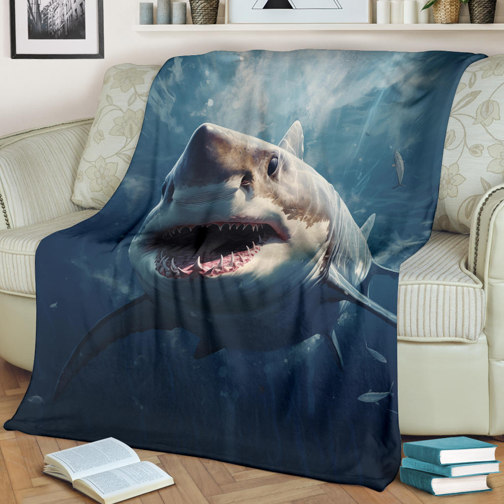 Great White Shark Blanket, Shark Throw Blanket, Shark Fleece Blanket, Shark Gifts, Custom Shark Blanket