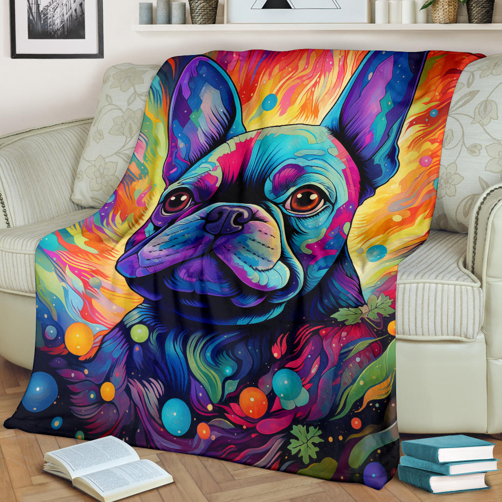 French Bulldog Blanket, French Bulldog Trippy Blanket, French Bulldog Gifts,French Bulldog Throw Blanket