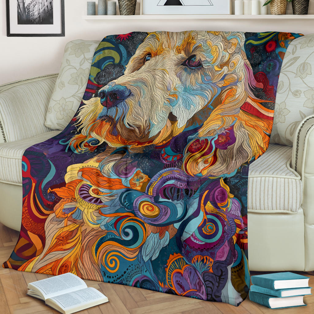 Komondor Dog Blanket, Trippy Psychedelics Komondor Dog Fleece Blanket, Komondor Dog Throw Blanket, Komondor Dog Gifts