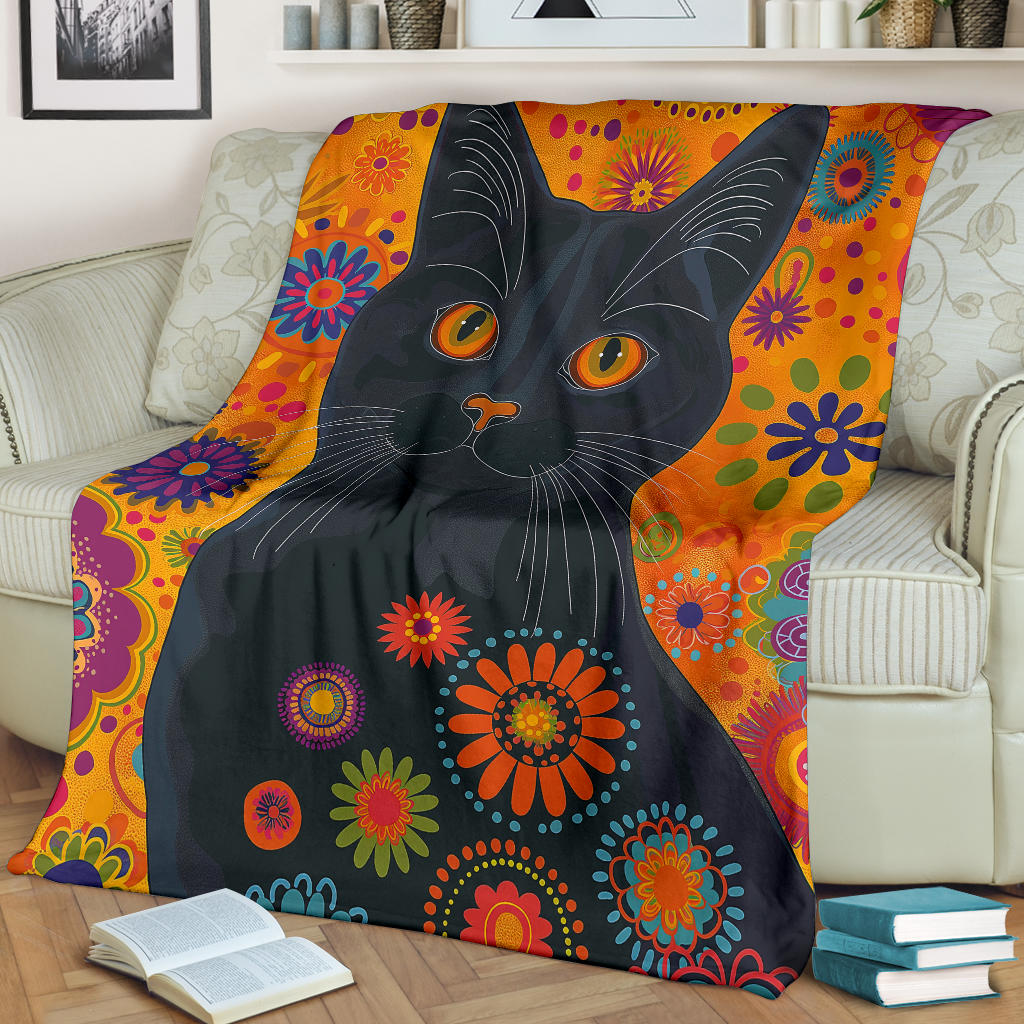 Chartreux cat Blanket, Trippy Psychedelics Chartreux cat Fleece Blanket, Chartreux cat Throw Blanket, Chartreux cat Gifts