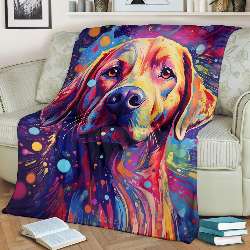 Trippy Psychedelics Labrador Retriever Blanket, Labrador Retriever Throw Blanket, Labrador Retriever Fleece Blanket, Labrador Retriever Gift