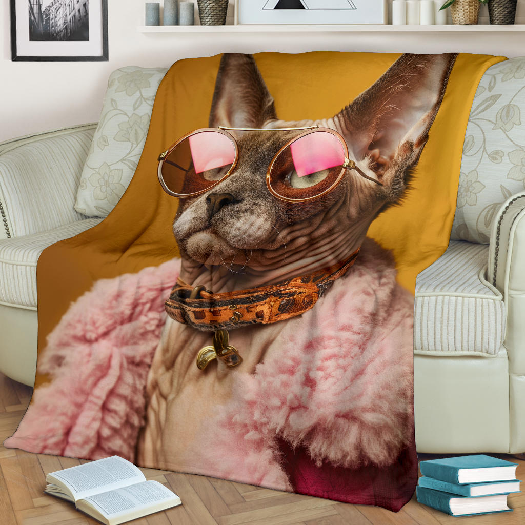 Devon Rex cat Blanket, Trippy Psychedelics Devon Rex cat Fleece Blanket, Devon Rex cat Throw Blanket, Devon Rex cat Gifts