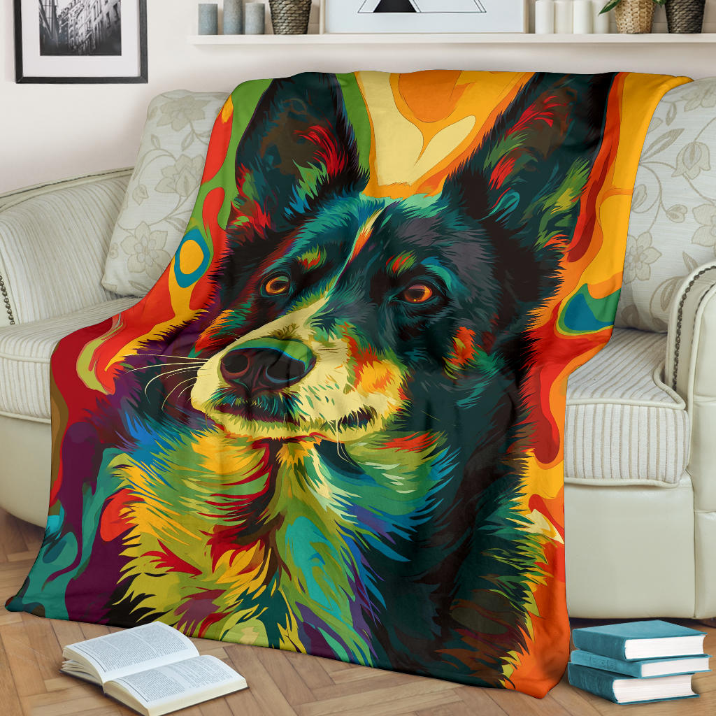 Karelian Bear Dog Blanket, Trippy Psychedelics Karelian Bear Dog Fleece Blanket, Karelian Bear Dog Throw Blanket, Karelian Bear Dog Gifts