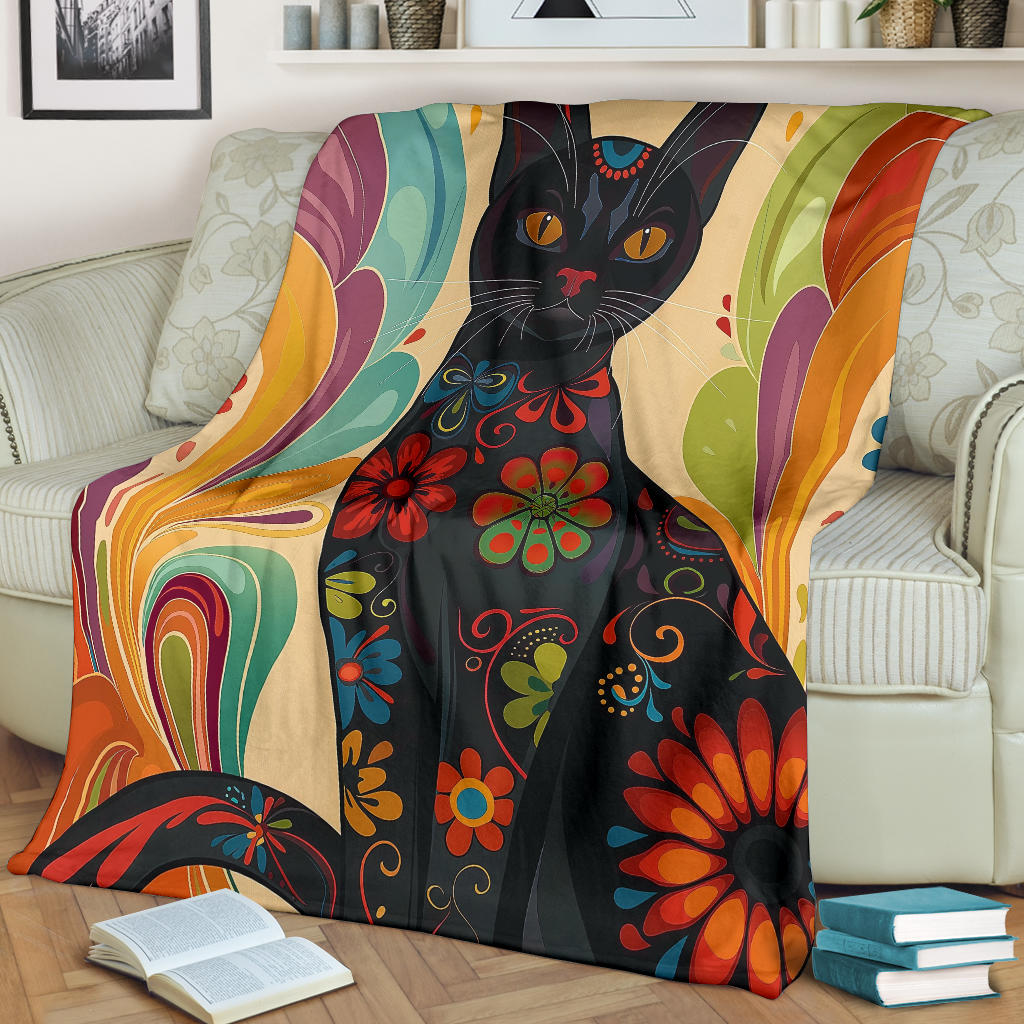 Bombay cat Blanket, Trippy Psychedelics Bombay cat Fleece Blanket, Bombay cat Throw Blanket, Bombay cat Gifts