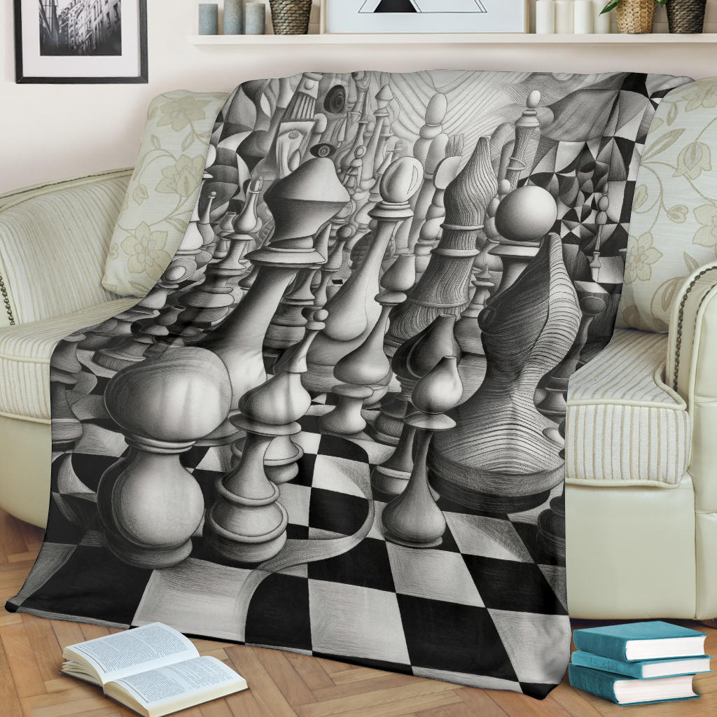 Chess Blanket, Chess Fleece Blanket, Chess Gifts, Chess Neuveau art, Chess Custom Name, Chess Throw Blanket