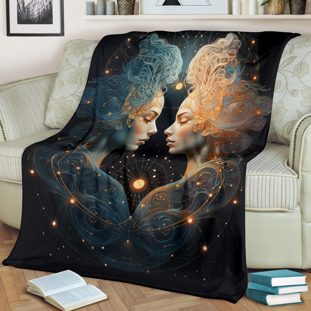 Gemini Zodiac Blanket, Twins Zodiac Sign, Gemini Zodiac Gifts, Gemini Zodiac Throw Blanket