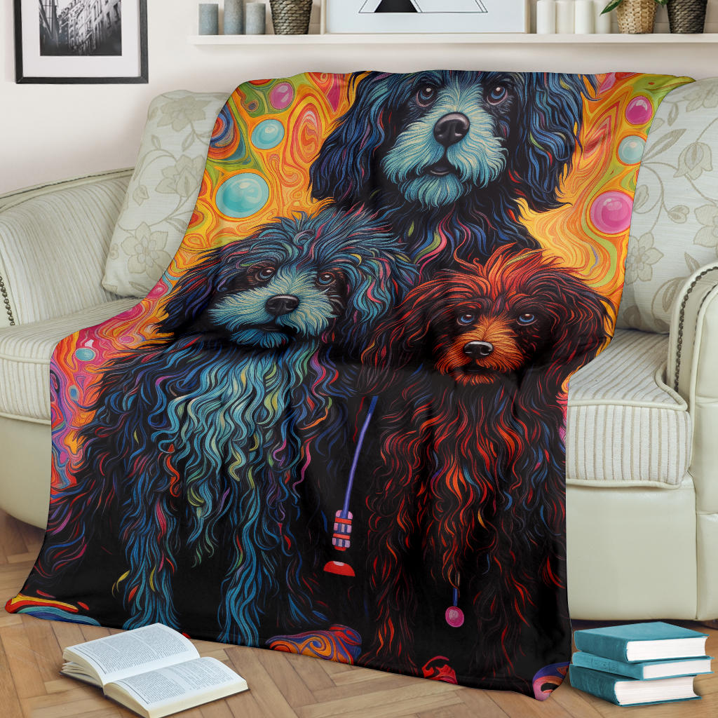 Puli Blanket, Trippy Psychedelics Puli Fleece Blanket, Puli Throw Blanket, Puli Gifts