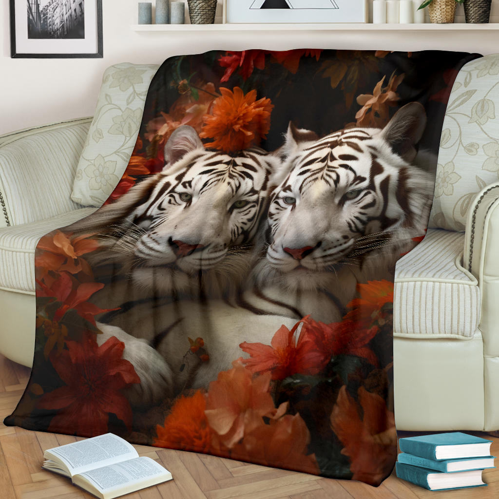 White Tiger Blanket