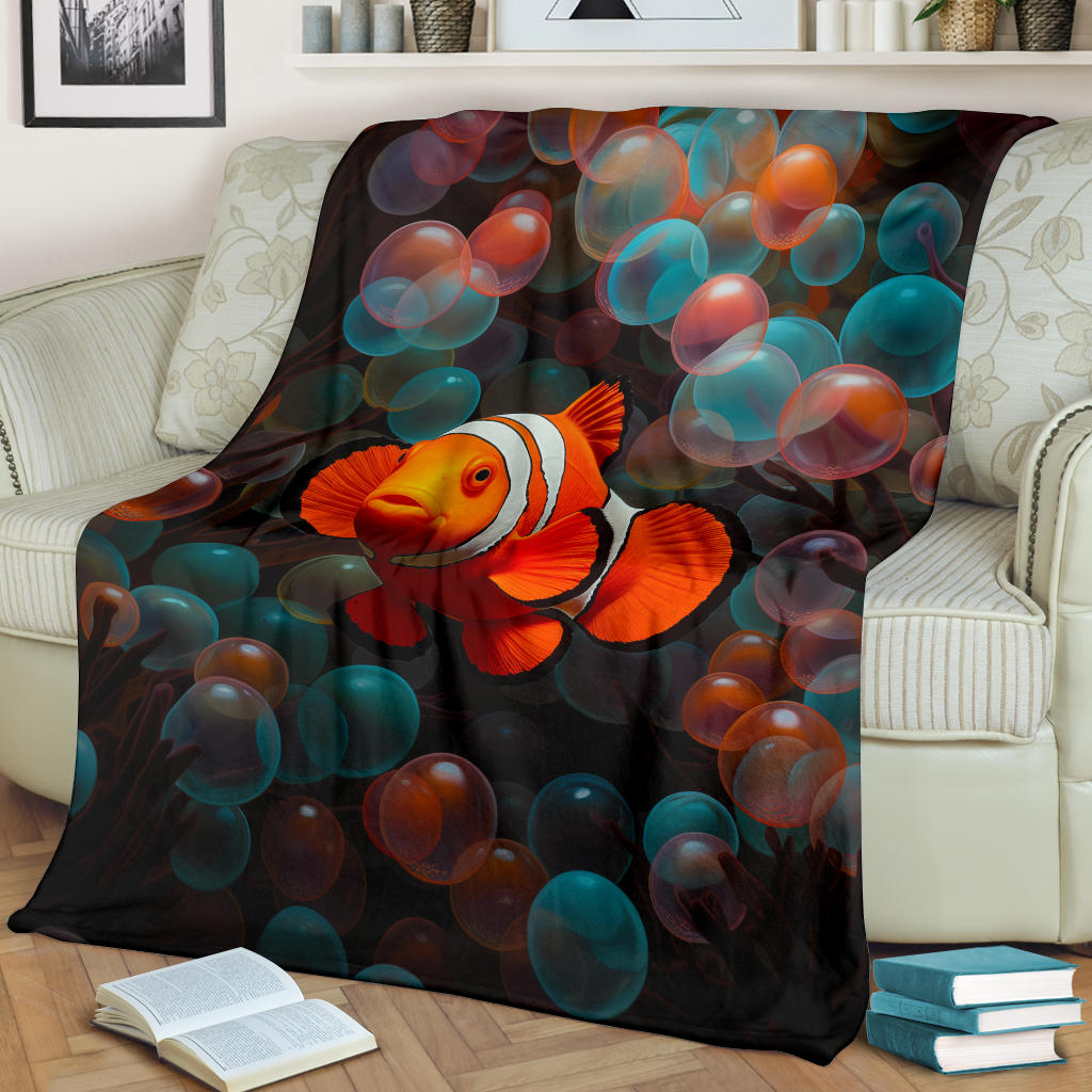 Clownfish Blanket, Clownfish Throw Blanket, Clownfish Gifts