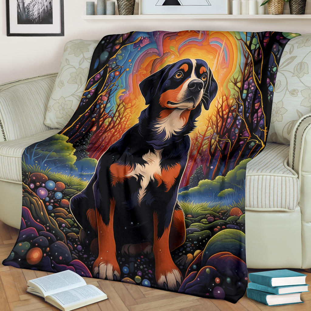 Entlebucher Mountain Blanket, Trippy Psychedelics Entlebucher Mountain Fleece Blanket, Entlebucher Mountain Throw Blanket, Entlebucher Mountain Gifts