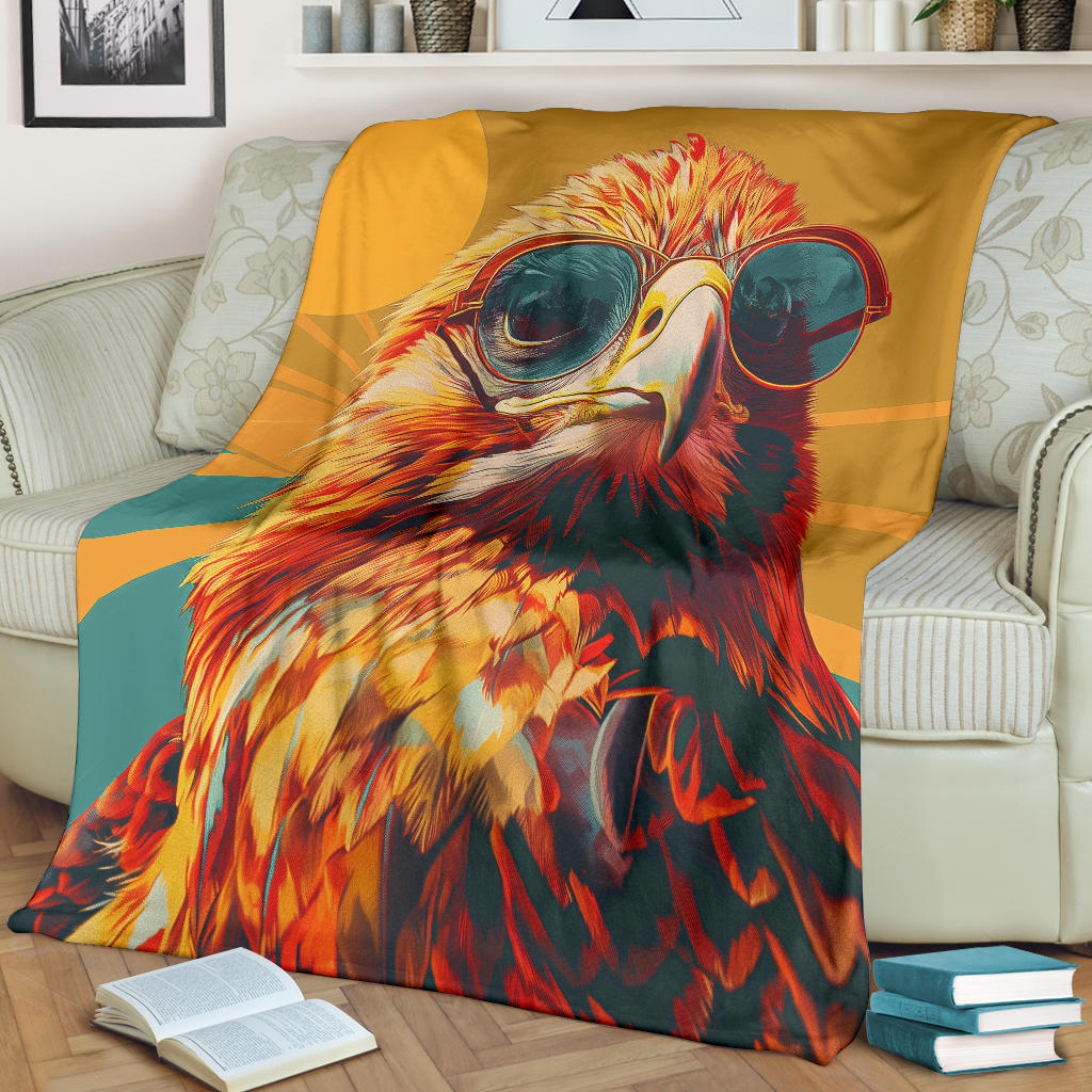 Eagle Blanket, Trippy Psychedelics Eagle Fleece Blanket, Eagle Throw Blanket, Eagle Gifts