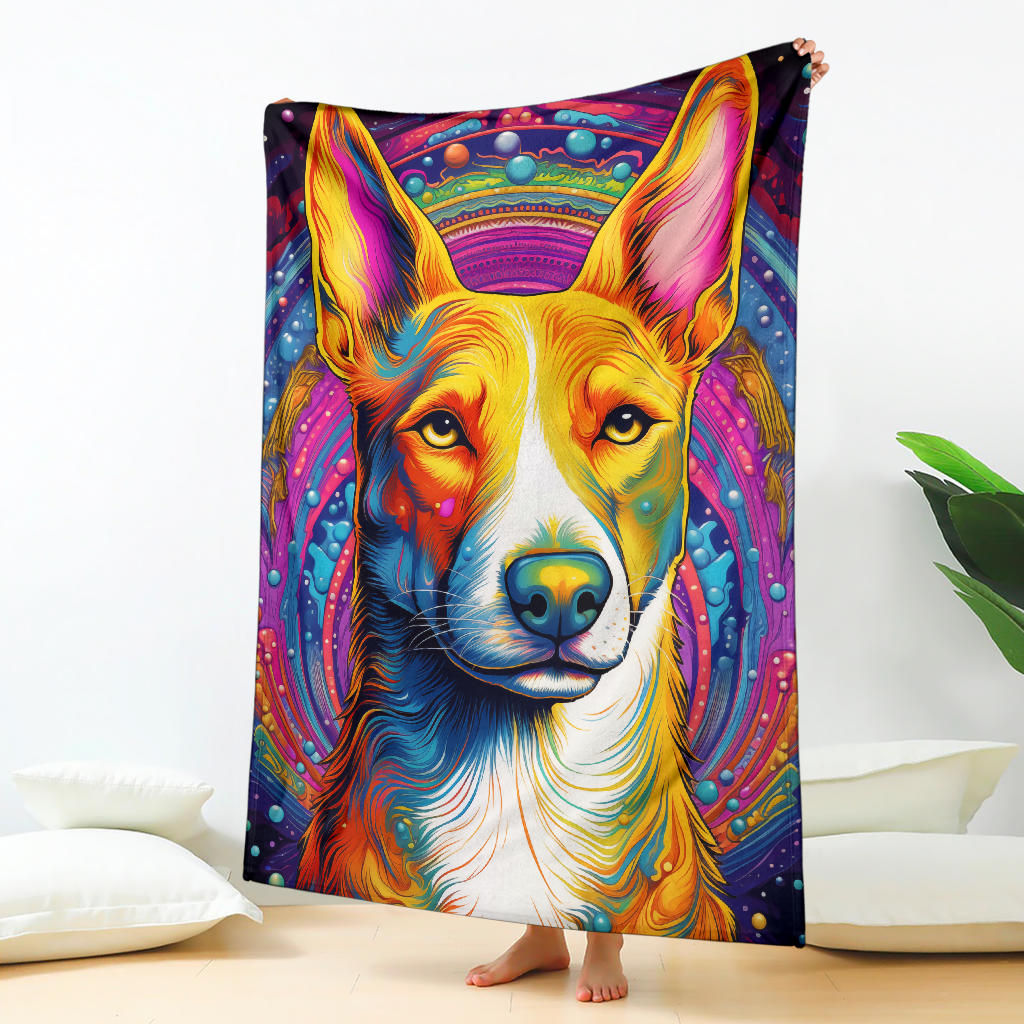 Basenji Blanket, Trippy Psychedelics Basenji Fleece Blanket, Basenji Throw Blanket, Basenji Gifts