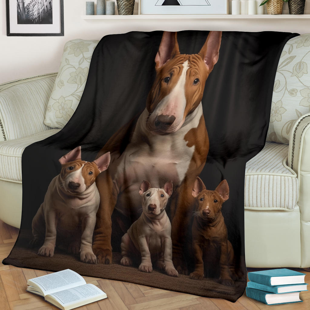 Bull Terrier Family Blanket, Bull Terrier Blanket, Bull Terrier Throw Blanket, Bull Terrier, Bull Terrier Gift