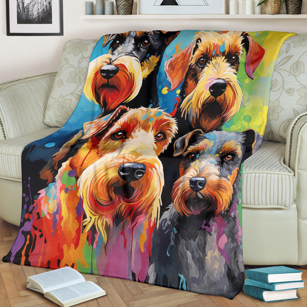 Welsh Terrier Blanket, Trippy Psychedelics Welsh Terrier Fleece Blanket, Welsh Terrier Throw Blanket, Welsh Terrier Gifts