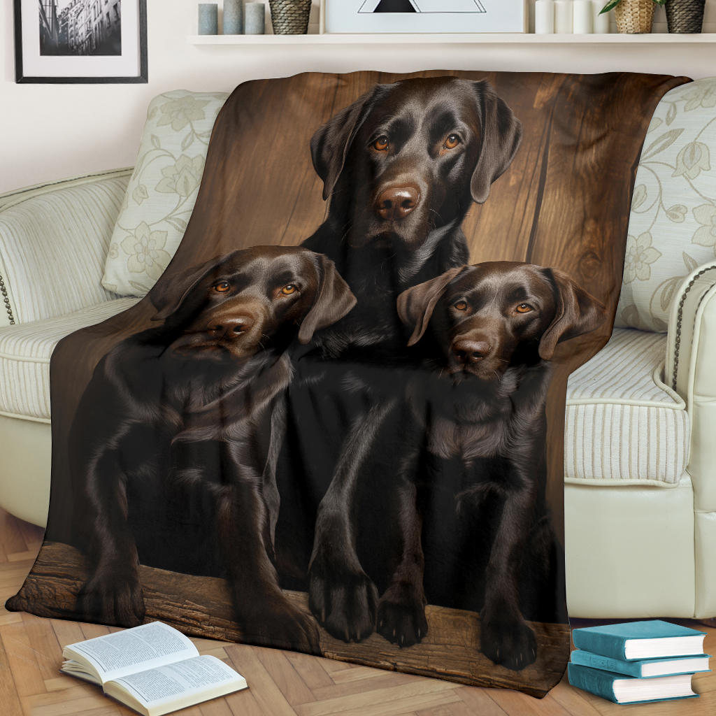 Labrador Retriever Family Blanket, Labrador Retriever Throw Blanket, Labrador Retriever Gifts, Labrador Retriever Fleece Blanket