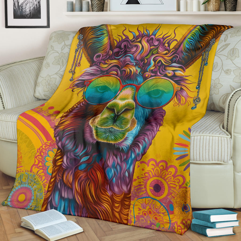 Alpaca Blanket, Trippy Psychedelics Alpaca Fleece Blanket, Alpaca Throw Blanket, Alpaca Gifts