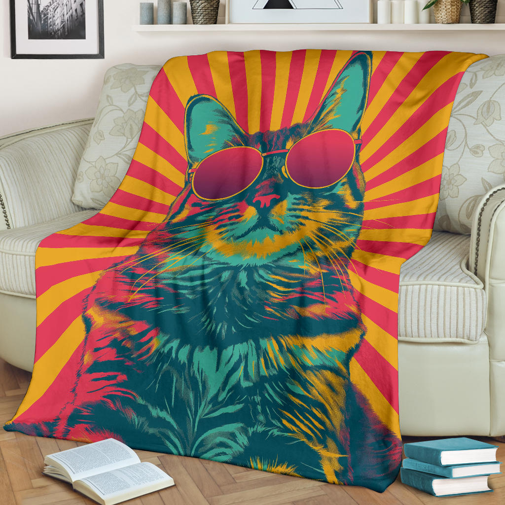 American Bobtail cat Blanket, Trippy Psychedelics American Bobtail cat Fleece Blanket, American Bobtail cat Throw Blanket, American Bobtail cat Gifts