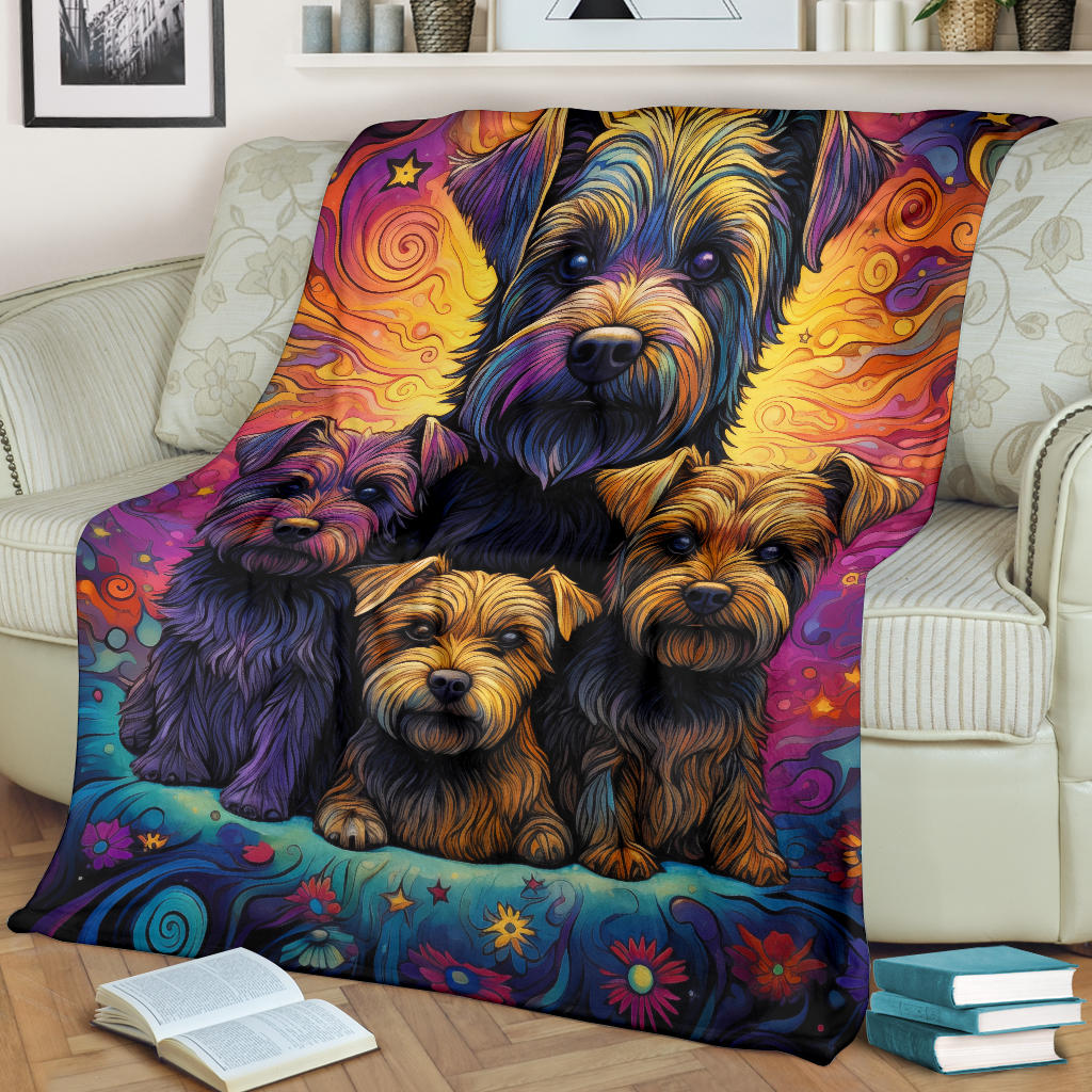 Glen of Imaal Terrier Blanket, Trippy Psychedelics Glen of Imaal Terrier Fleece Blanket, Glen of Imaal Terrier Throw Blanket, Glen of Imaal Terrier Gifts