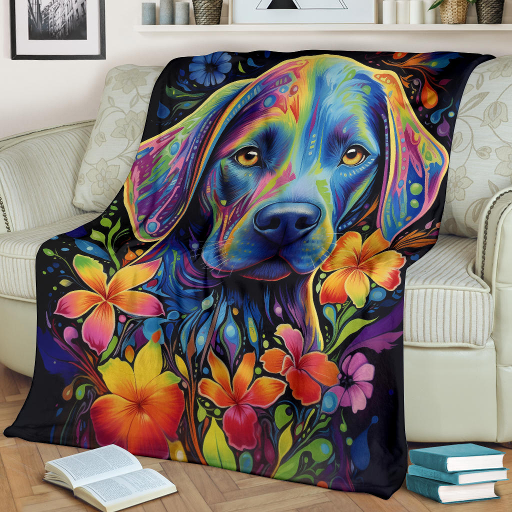 Trippy Psychedelics Labrador Retriever Blanket, Labrador Retriever Throw Blanket, Labrador Retriever Fleece Blanket, Labrador Retriever Gift