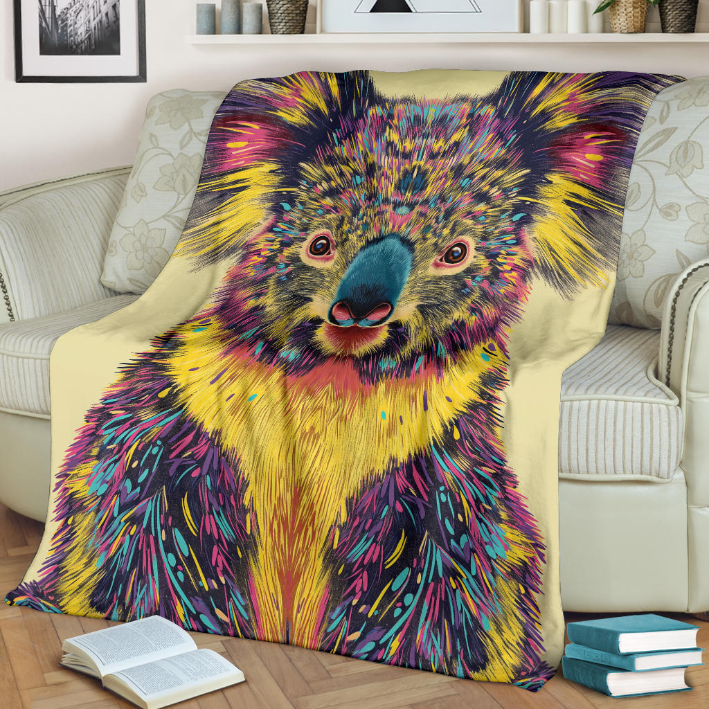 Koala animal Blanket, Trippy Psychedelics Koala animal Fleece Blanket, Koala animal Throw Blanket, Koala animal Gifts