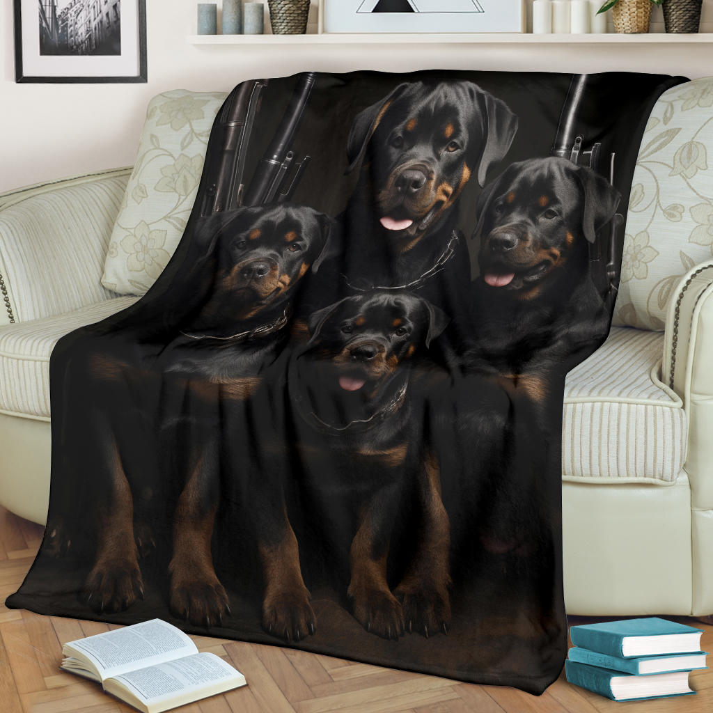 Rottweiler Family Blanket, Rottweiler Blanket, Rottweiler gifts, Rottweiler Throw Blanket