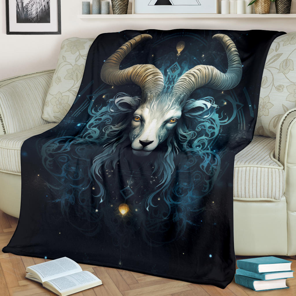 Capricornus Goat Zodiac Sign Blanket, Capricornus Goat Zodiac Gifts, Capricornus Goat Throw Blanket, Capricornus Goat Fleece Blanket