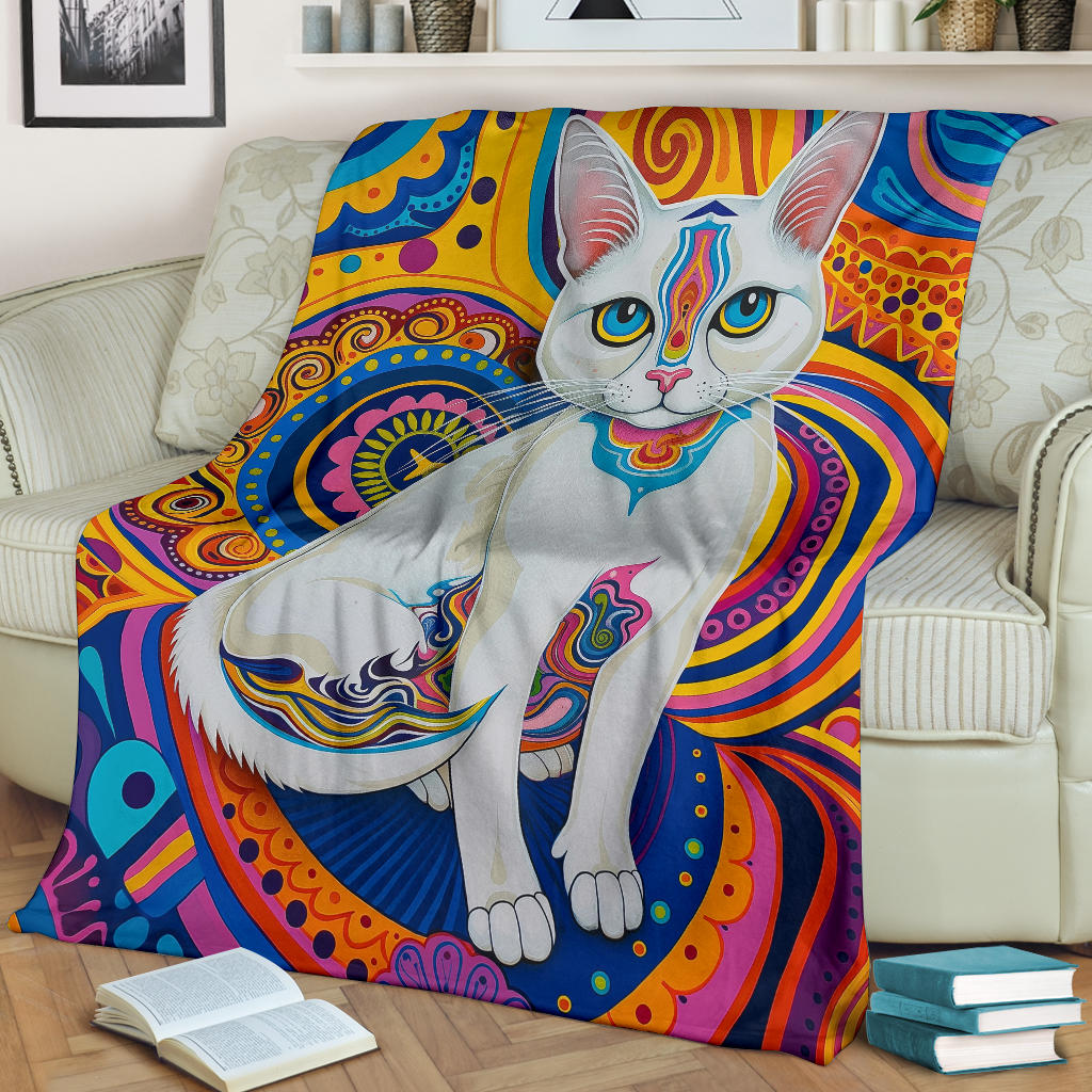 Burmilla cat Blanket, Trippy Psychedelics Burmilla cat Fleece Blanket, Burmilla cat Throw Blanket, Burmilla cat Gifts