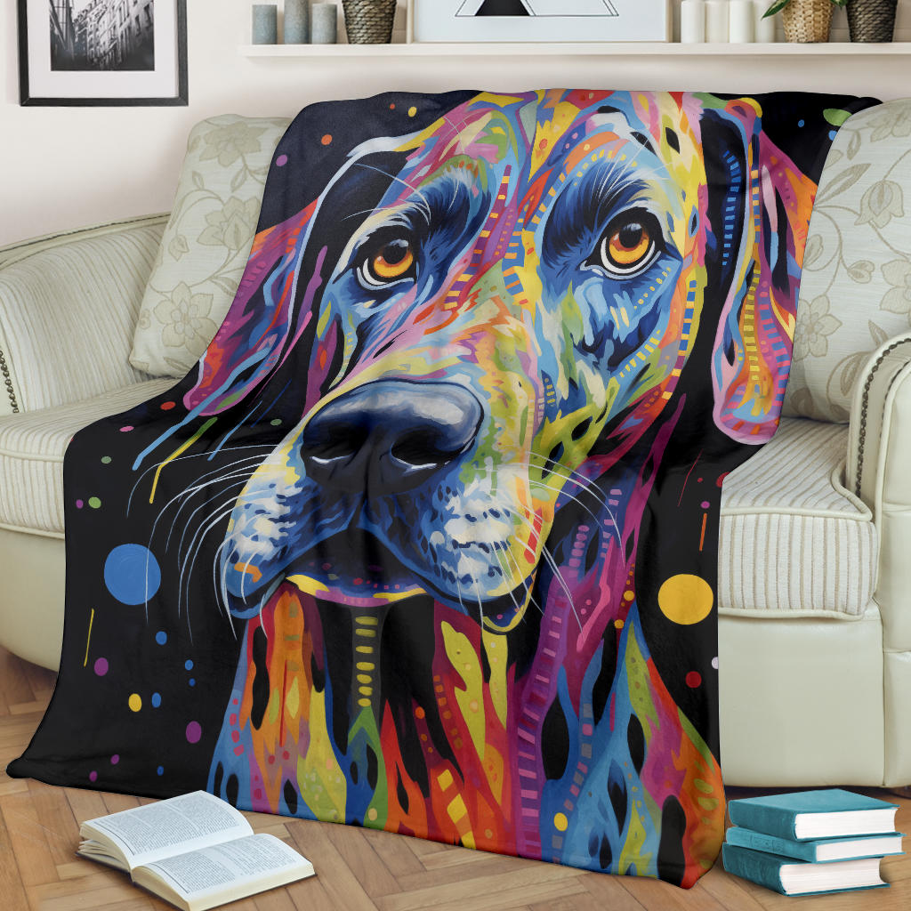 Trippy Psychedelics Great Dane Blanket, Great Dane Fleece Blanket, Great Dane Throw Blanket, Great Dane Gifts