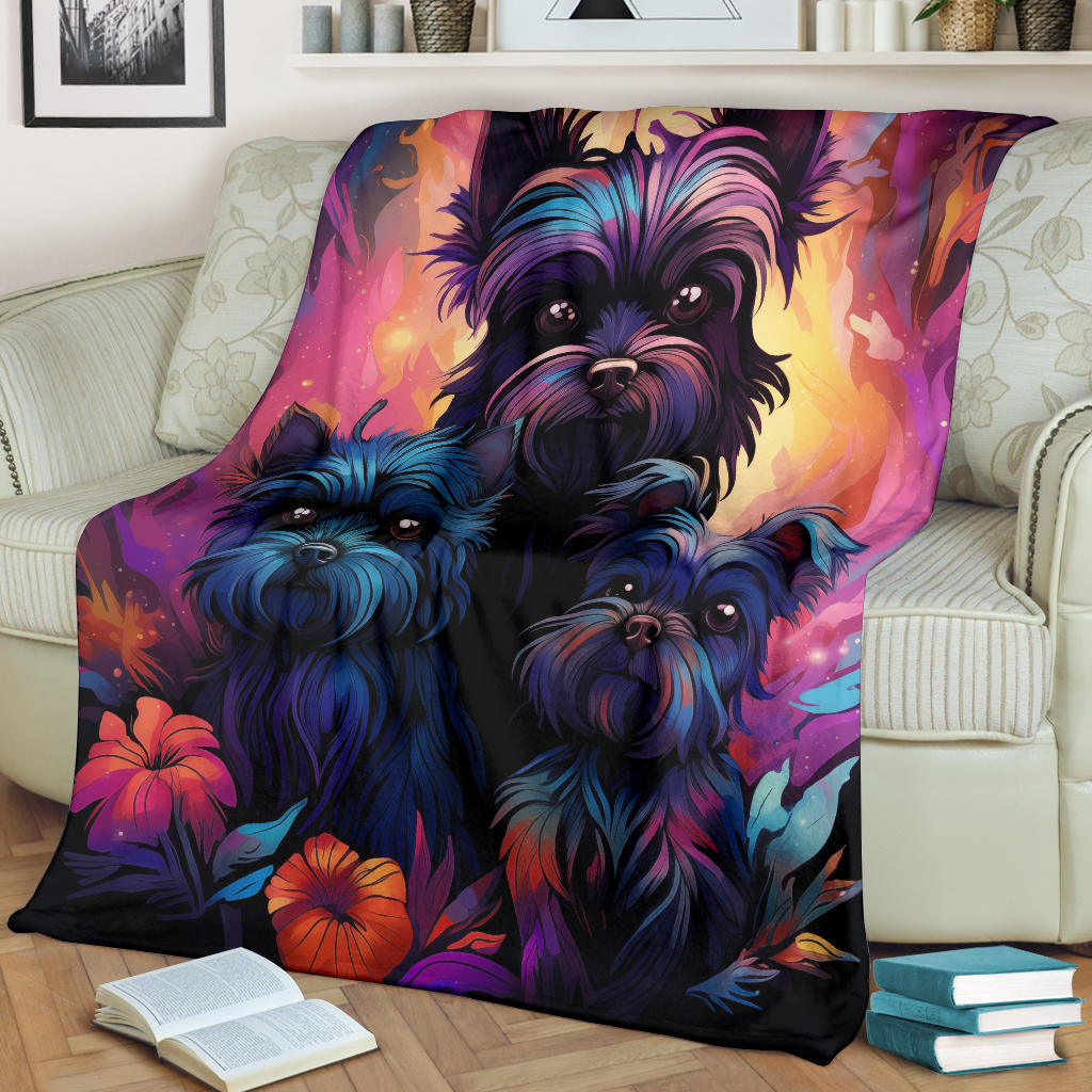 Affenpinscher Blanket, Trippy Psychedelics Affenpinscher Fleece Blanket, Affenpinscher Throw Blanket, Affenpinscher Gifts