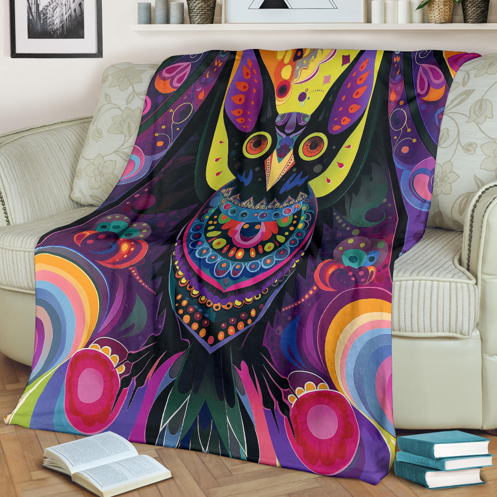 Bat animal Blanket, Trippy Psychedelics Bat animal Fleece Blanket, Bat animal Throw Blanket, Bat animal Gifts