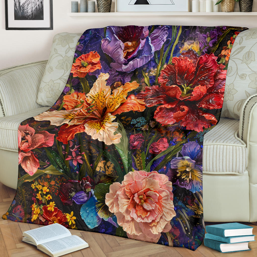 Floral Fantasy Blanket,  Floral Fantasy Estetic Blanket, Floral Fantasy Blanket Gifts, Blanket