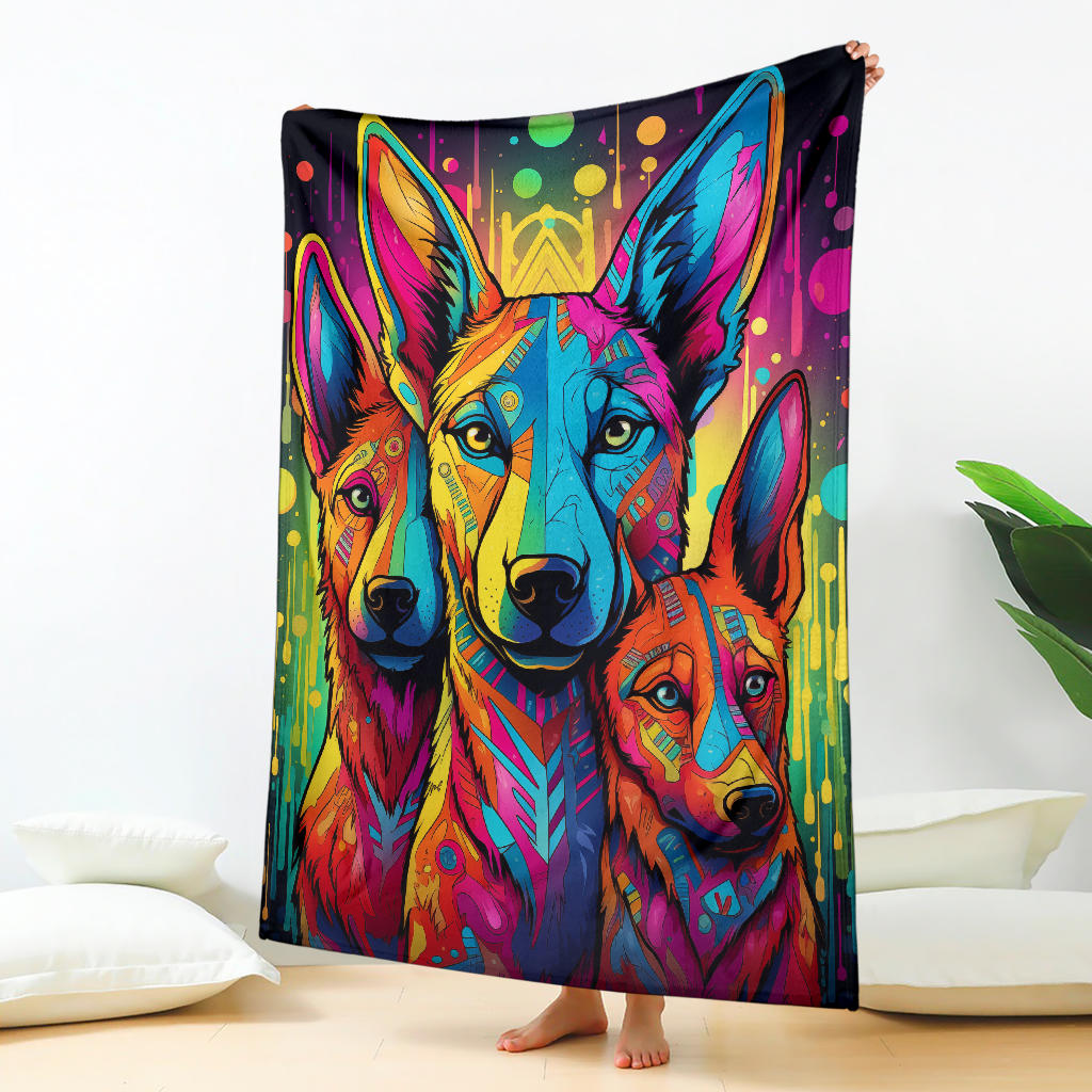 Belgian Malinois Blanket, Trippy Psychedelics Belgian Malinois  Fleece Blanket, Belgian Malinois Throw Blanket, Belgian Malinois Gifts