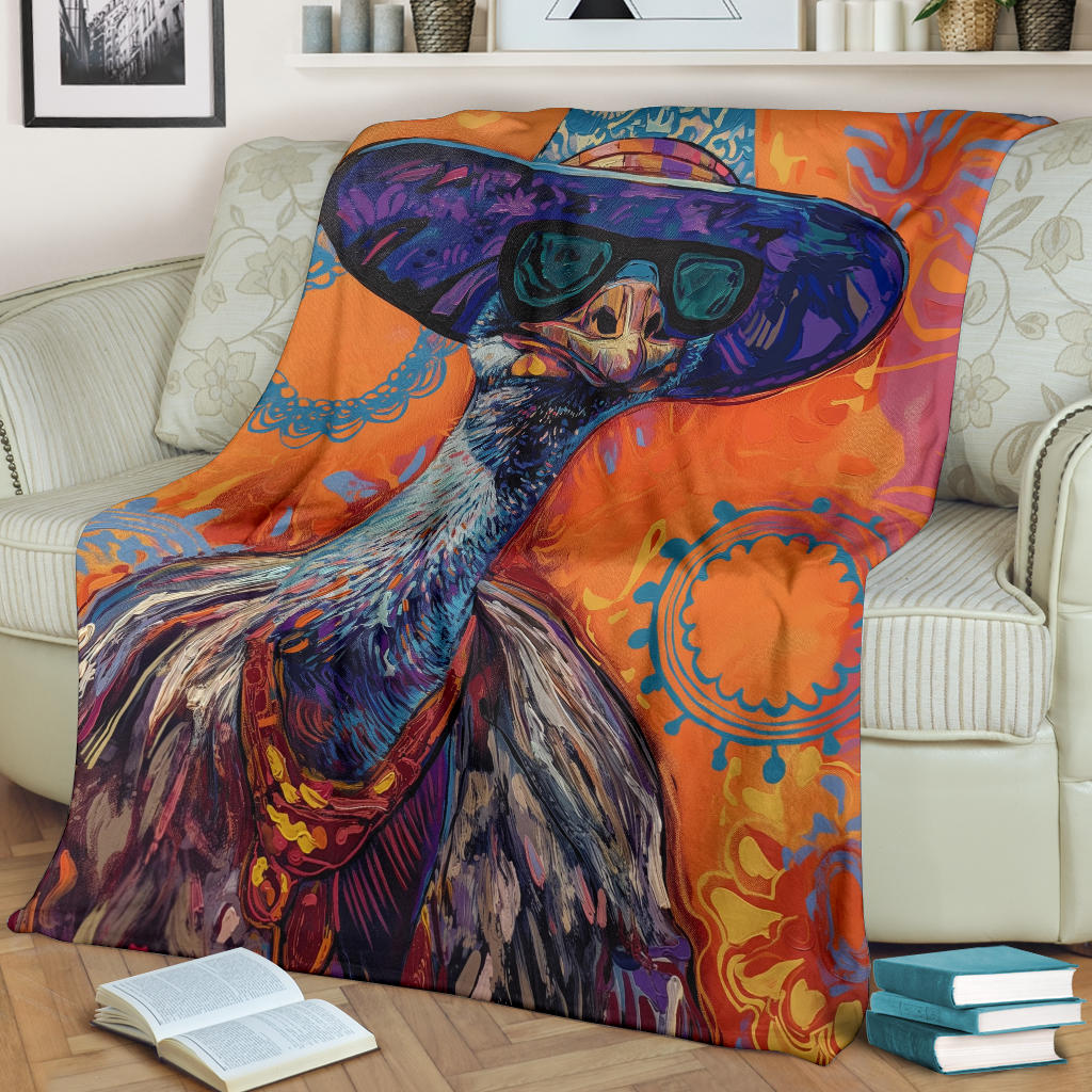 Emu Blanket, Trippy Psychedelics Emu Fleece Blanket, Emu Throw Blanket, Emu Gifts