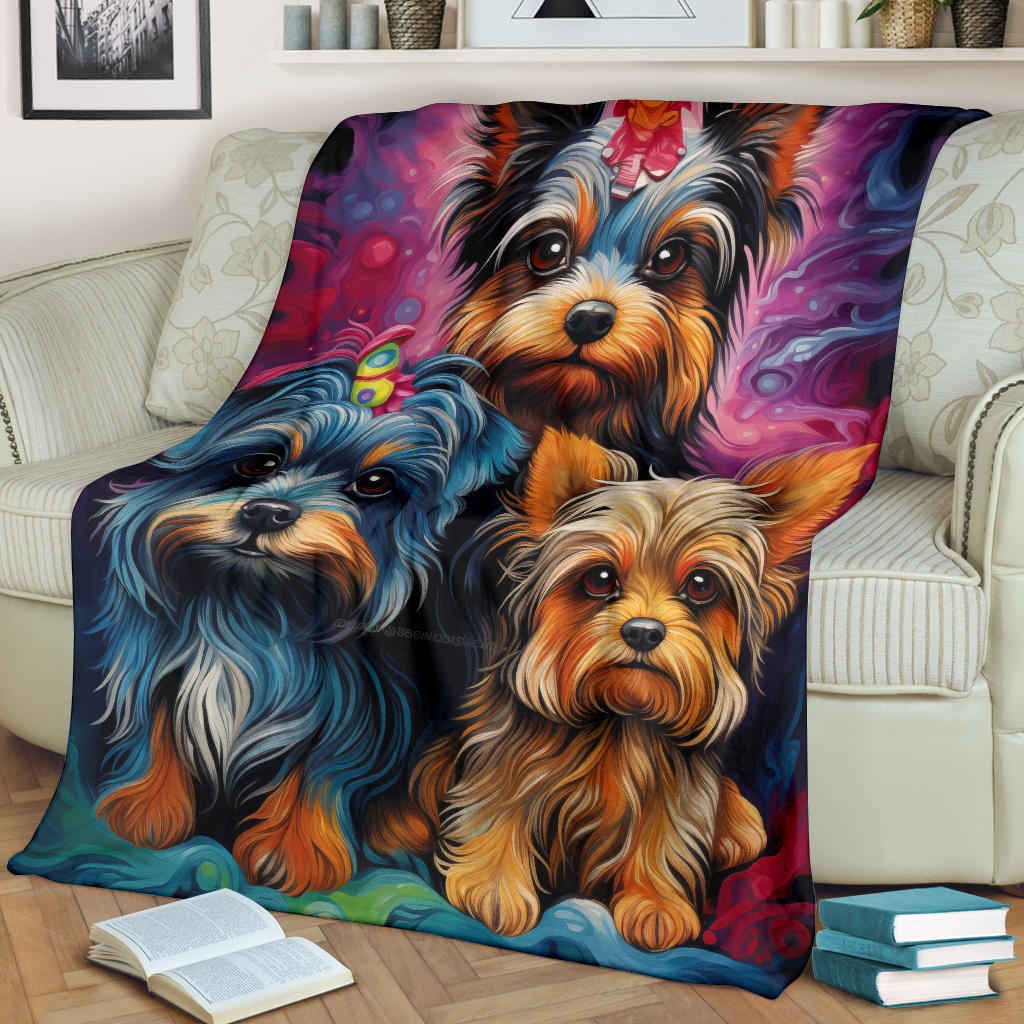 Biewer Terri Blanket, Trippy Psychedelics Biewer Terri Fleece Blanket, Biewer Terri Throw Blanket, Biewer Terri Gifts