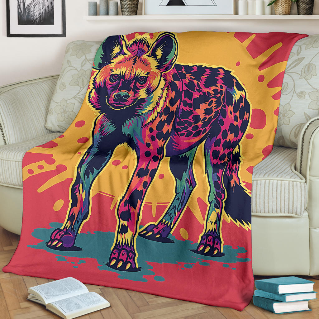 Hyena animal Blanket, Trippy Psychedelics Hyena animal Fleece Blanket, Hyena animal Throw Blanket, Hyena animal Gifts