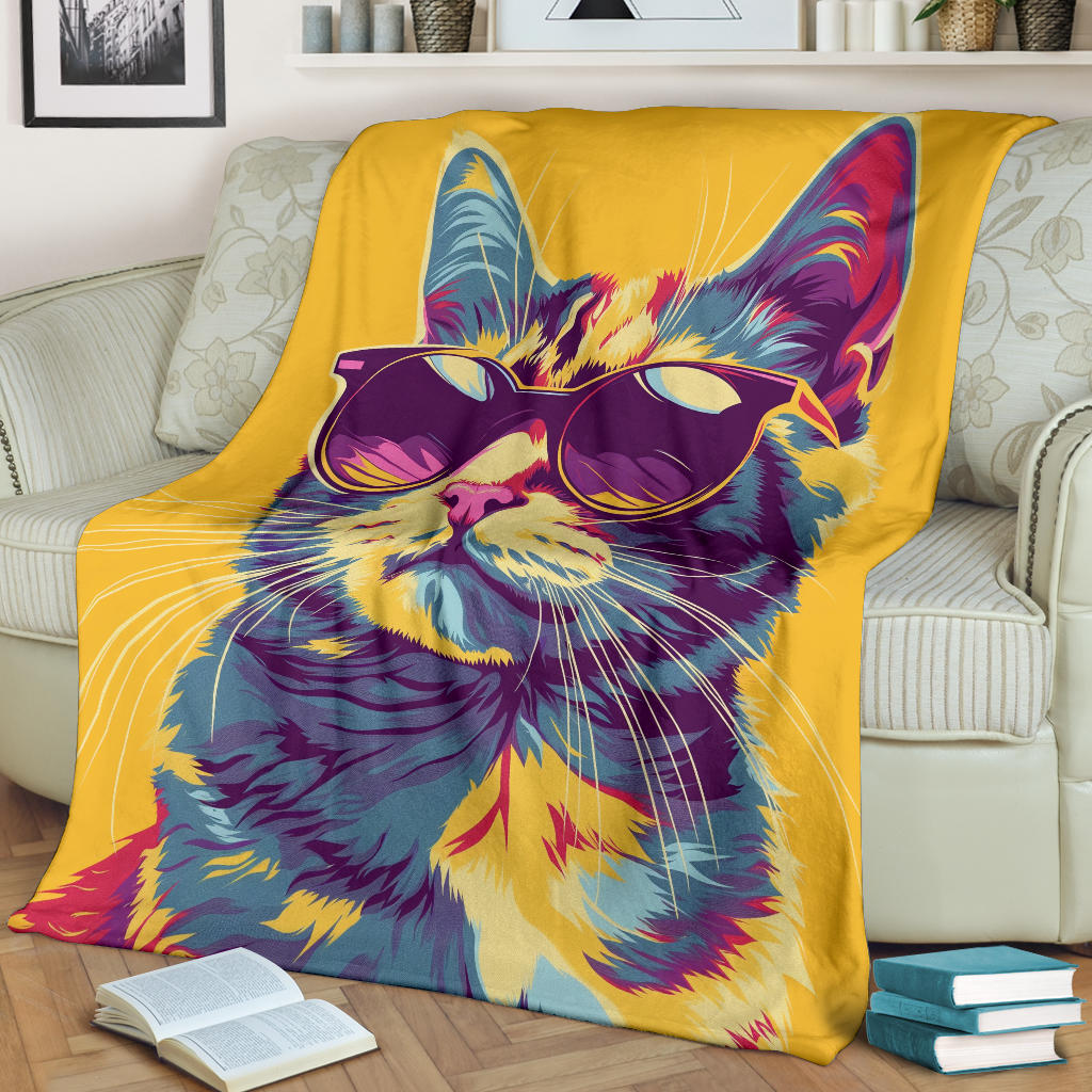 American Shorthair cat Blanket, Trippy Psychedelics American Shorthair cat Fleece Blanket, American Shorthair cat Throw Blanket, American Shorthair cat Gifts