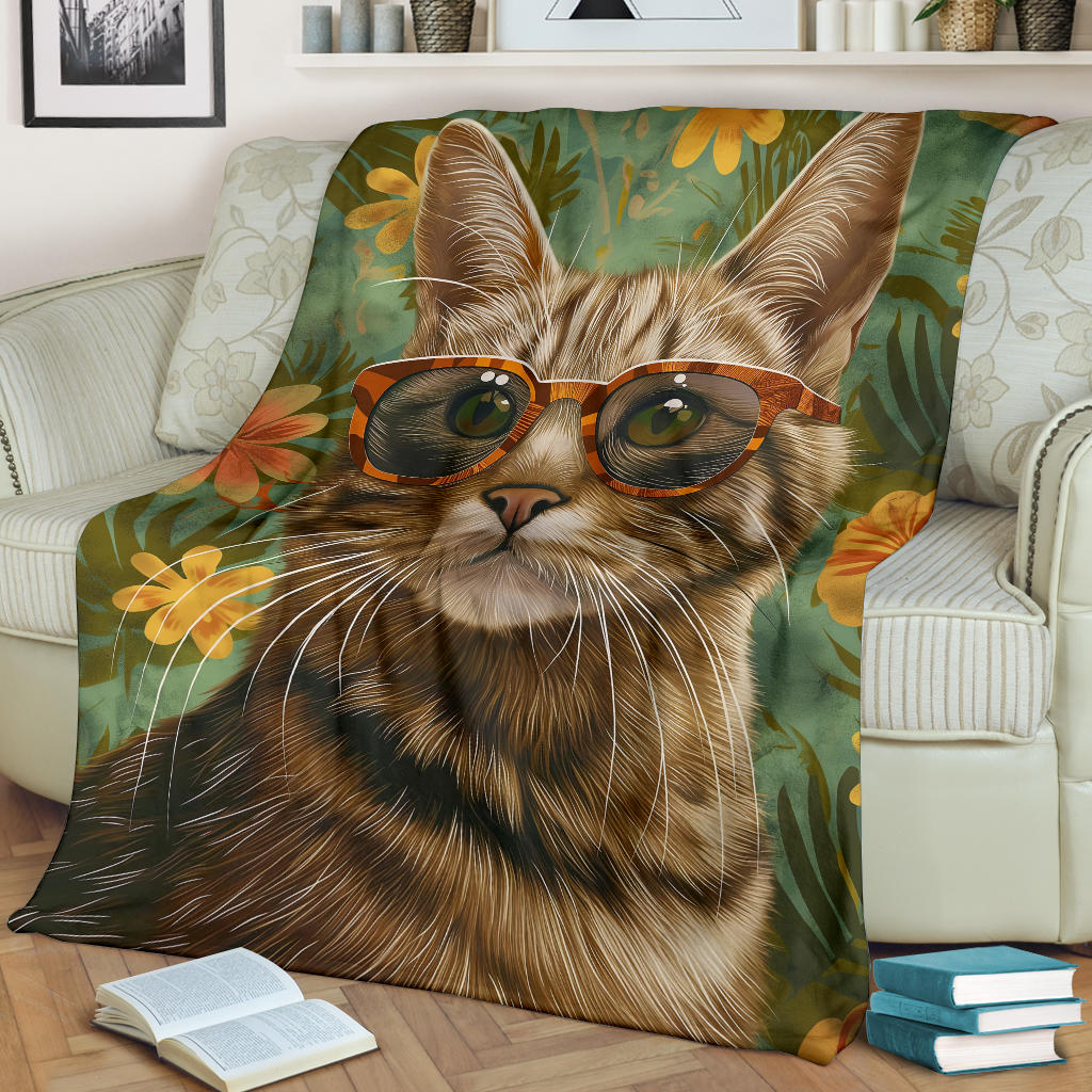 American Bobtail cat Blanket, Trippy Psychedelics American Bobtail cat Fleece Blanket, American Bobtail cat Throw Blanket, American Bobtail cat Gifts